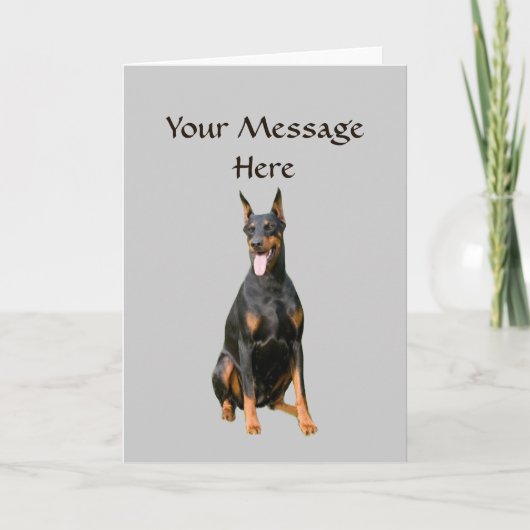 Carte de voeux Doberman Pinscher (Devant)