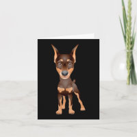 Carte de vœux Doberman Pinscher chiot noir