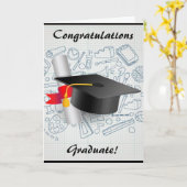 Carte de voeux d'obtention du diplôme (Fleur jaune)