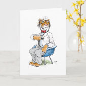 Carte de voeux Docteur Tiger (Fleur jaune)