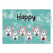 Carte de voeux d'oeufs de lapin de Pâques (Devant horizontal)