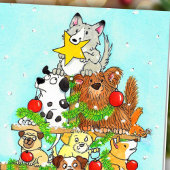Carte de voeux Dog Christmas Tree de Nicole Janes