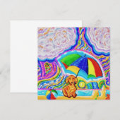 Carte de voeux Dog on A Beach (Devant / Derrière)