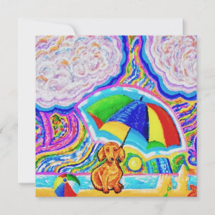 Carte de voeux Dog on A Beach