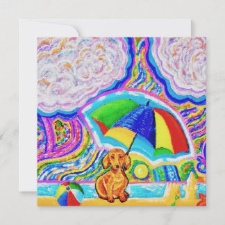 Carte de voeux Dog on A Beach