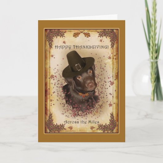 Carte de voeux Dog Thanksgiving à travers les mile (Devant)