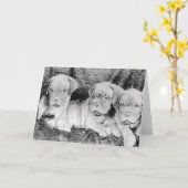 Carte de voeux Dogue de bordeaux (Fleur jaune)