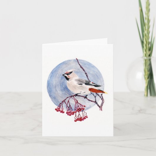 Carte de vœux d'oiseau d'hiver (Devant)