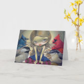 Carte de voeux "d'oiseaux de jardin" (Fleur jaune)