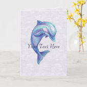 Carte de voeux Dolphin bleu (Fleur jaune)