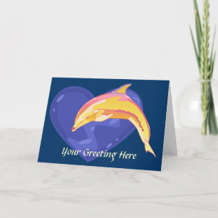 Carte de voeux Dolphin colorée