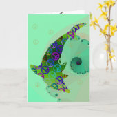 Carte de voeux Dolphin Peace Friday Shell (Fleur jaune)