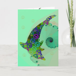 Carte de voeux Dolphin Peace Friday Shell