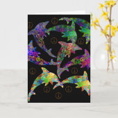 Carte de voeux Dolphin Peace Pod (Fleur jaune)