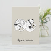 Carte de voeux Doodle Grey Chats Famille Grossesse (Debout devant)