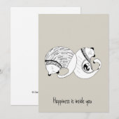 Carte de voeux Doodle Grey Chats Famille Grossesse (Devant / Derrière)