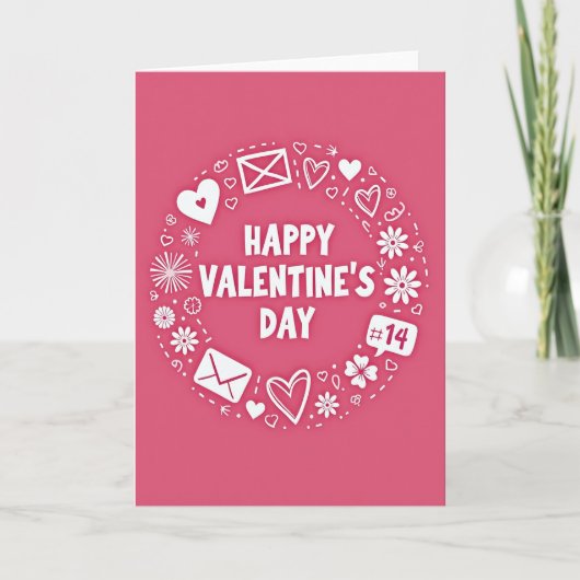 Carte de vœux Doodle pour la Saint-Valentin (Devant)