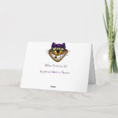 Carte de voeux d'or de chat de Cheshire (Dos)