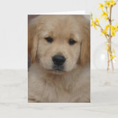 Carte de voeux d'or de chiot (Fleur jaune)