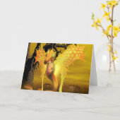 Carte de voeux d'or de dragon (Fleur jaune)