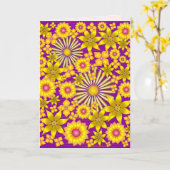 Carte de voeux d'or de fleurs (Fleur jaune)