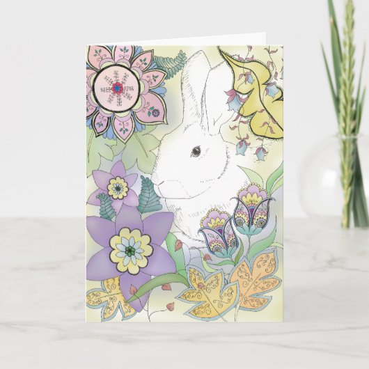 Carte de voeux d'or de lapin (Devant)