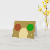 Carte de Voeux Dorée Boules de Noël Chic (Fleur jaune)