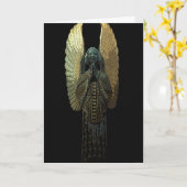 Carte de voeux dorée d'ange (Fleur jaune)