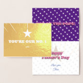 Carte de vœux dorée pour la fête des Pères (Affichage)