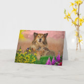 Carte de voeux double (Fleur jaune)