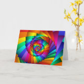 Carte de voeux double arc-en-ciel (Fleur jaune)