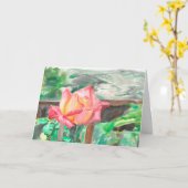 Carte de voeux "Double Delight Rose" Amber Larsen (Fleur jaune)