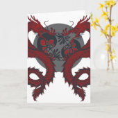 Carte de voeux Double Dragon (Fleur jaune)