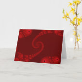 Carte de vœux double spirale rouge profond (Fleur jaune)
