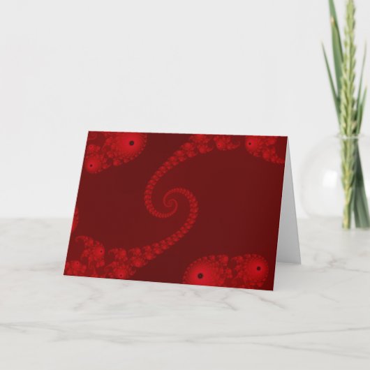 Carte de vœux double spirale rouge profond (Devant)