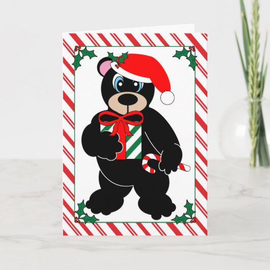 Carte de voeux d'ours de Noël (Devant)