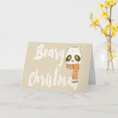 Carte de voeux d'ours panda de Noël de Beary (Fleur jaune)