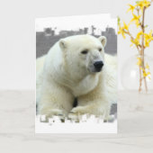 Carte de voeux d'ours polaire (Fleur jaune)