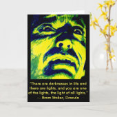 Carte de voeux Dracula Christopher Lee Halloween (Fleur jaune)