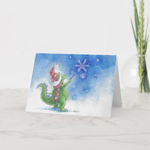 Carte de voeux Dragon Assistant d'hiver