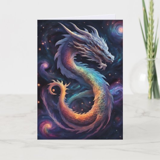 carte de vœux dragon cosmique (Devant)