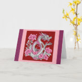 Carte de vœux Dragon Fleur (Fleur jaune)