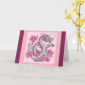 Carte de vœux Dragon Fleur (Fleur jaune)