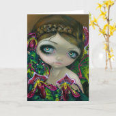 Carte de voeux "Dragon Orchid" (Fleur jaune)