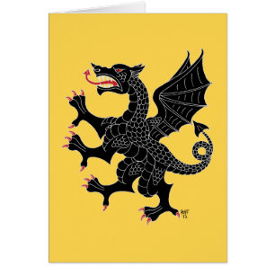 Carte de voeux Dragon Rampant Sable