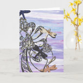 Carte de voeux Dragonfly Sky (Fleur jaune)