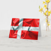Carte de voeux Drapeau Danemark (Fleur jaune)