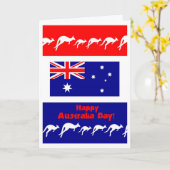 Carte de voeux, Drapeau et Kangaroos de la fête au (Fleur jaune)