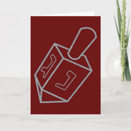 Carte de voeux Dreidel Hanoukka Parties scintillan (Devant)