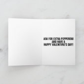 CARTE DE VOEUX DRÔLE ANTI-SAINT-VALENTIN PIZZA (Intérieur)